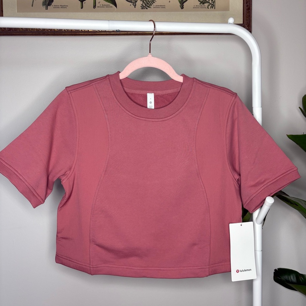 Lululemon Cotton French Terry + Swift Tee Brier Rose Pink Size 4 - Picture 4 of 9
